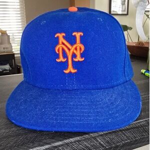 New York Mets New Era 59FIFTY Fitted Hat Blue Orange MLB Official On-Field (8)